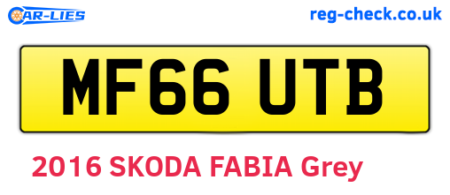 MF66UTB are the vehicle registration plates.