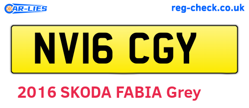 NV16CGY are the vehicle registration plates.