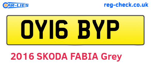 OY16BYP are the vehicle registration plates.