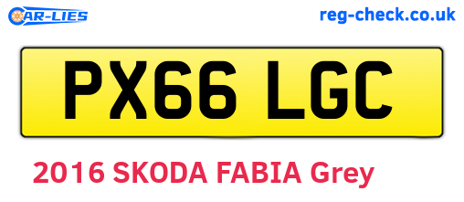 PX66LGC are the vehicle registration plates.