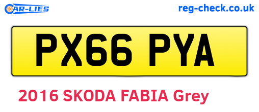 PX66PYA are the vehicle registration plates.