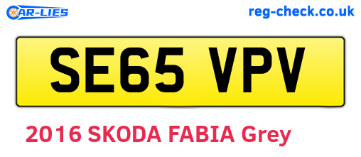 SE65VPV are the vehicle registration plates.