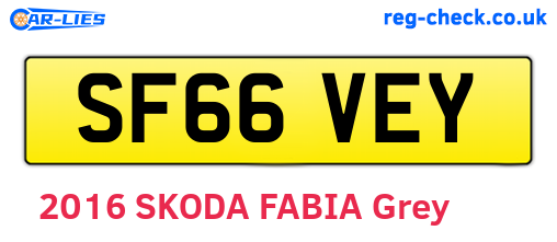 SF66VEY are the vehicle registration plates.