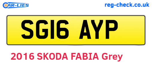 SG16AYP are the vehicle registration plates.