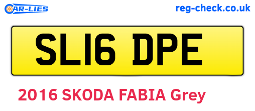 SL16DPE are the vehicle registration plates.