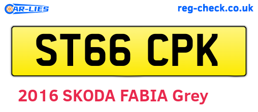 ST66CPK are the vehicle registration plates.