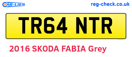 TR64NTR are the vehicle registration plates.