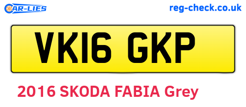 VK16GKP are the vehicle registration plates.
