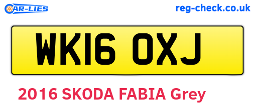 WK16OXJ are the vehicle registration plates.