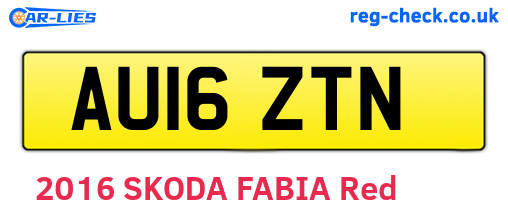 AU16ZTN are the vehicle registration plates.