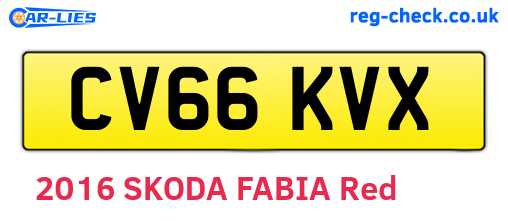 CV66KVX are the vehicle registration plates.