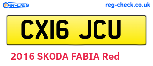CX16JCU are the vehicle registration plates.
