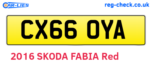 CX66OYA are the vehicle registration plates.