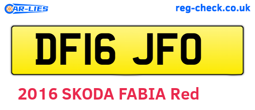 DF16JFO are the vehicle registration plates.