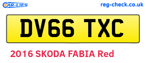 DV66TXC are the vehicle registration plates.