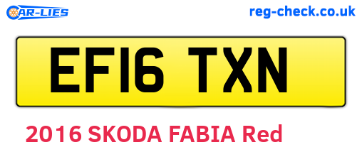 EF16TXN are the vehicle registration plates.