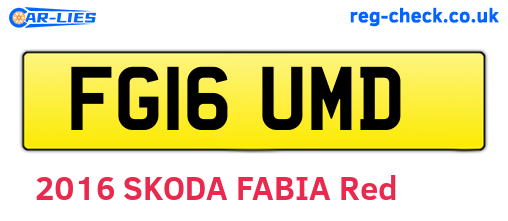 FG16UMD are the vehicle registration plates.