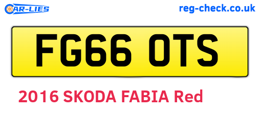 FG66OTS are the vehicle registration plates.