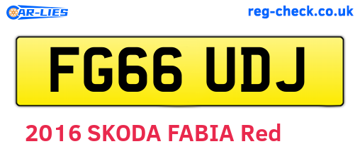 FG66UDJ are the vehicle registration plates.