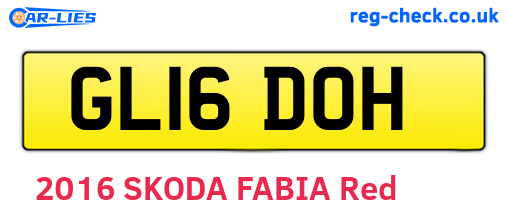 GL16DOH are the vehicle registration plates.