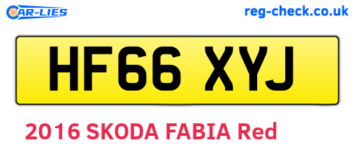 HF66XYJ are the vehicle registration plates.