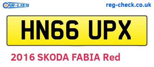 HN66UPX are the vehicle registration plates.