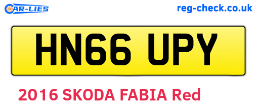 HN66UPY are the vehicle registration plates.