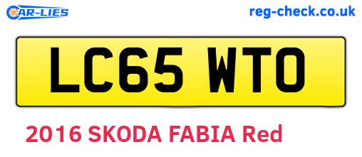 LC65WTO are the vehicle registration plates.