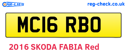 MC16RBO are the vehicle registration plates.