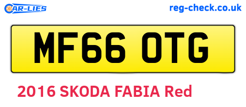 MF66OTG are the vehicle registration plates.
