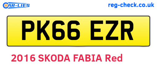 PK66EZR are the vehicle registration plates.