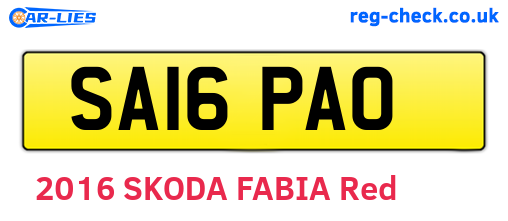 SA16PAO are the vehicle registration plates.