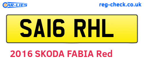 SA16RHL are the vehicle registration plates.