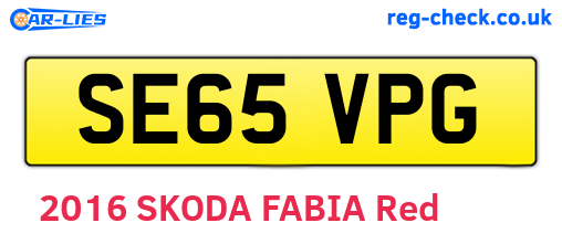 SE65VPG are the vehicle registration plates.