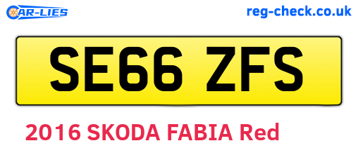 SE66ZFS are the vehicle registration plates.