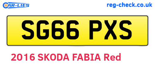 SG66PXS are the vehicle registration plates.