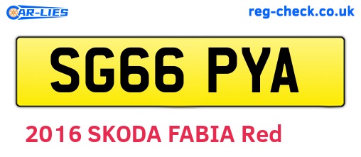 SG66PYA are the vehicle registration plates.