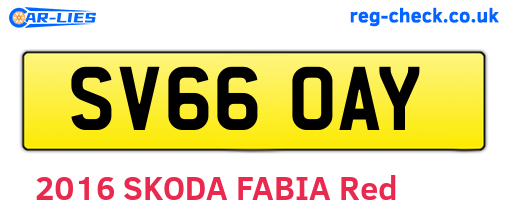 SV66OAY are the vehicle registration plates.