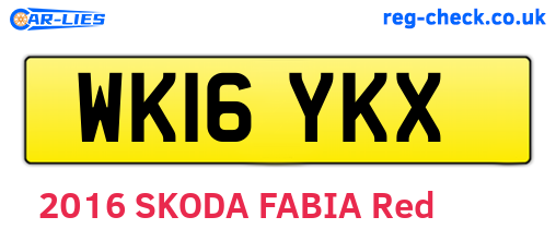WK16YKX are the vehicle registration plates.