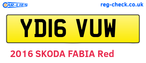 YD16VUW are the vehicle registration plates.