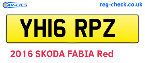 YH16RPZ are the vehicle registration plates.