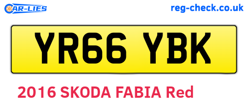 YR66YBK are the vehicle registration plates.