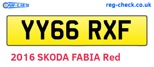 YY66RXF are the vehicle registration plates.