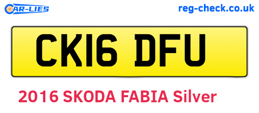 CK16DFU are the vehicle registration plates.