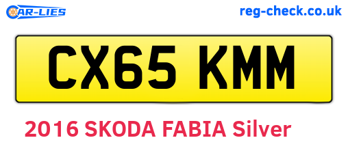 CX65KMM are the vehicle registration plates.