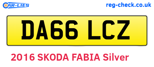 DA66LCZ are the vehicle registration plates.