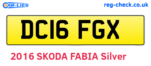 DC16FGX are the vehicle registration plates.