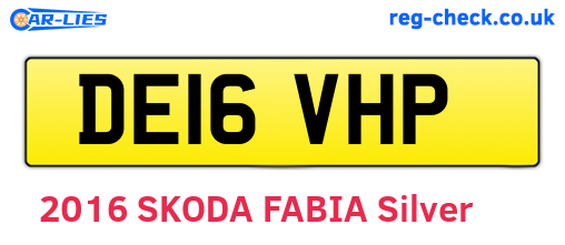 DE16VHP are the vehicle registration plates.