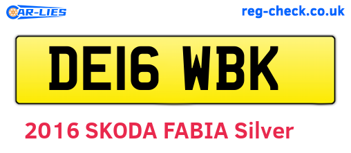 DE16WBK are the vehicle registration plates.