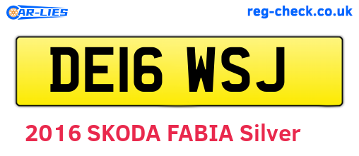 DE16WSJ are the vehicle registration plates.
